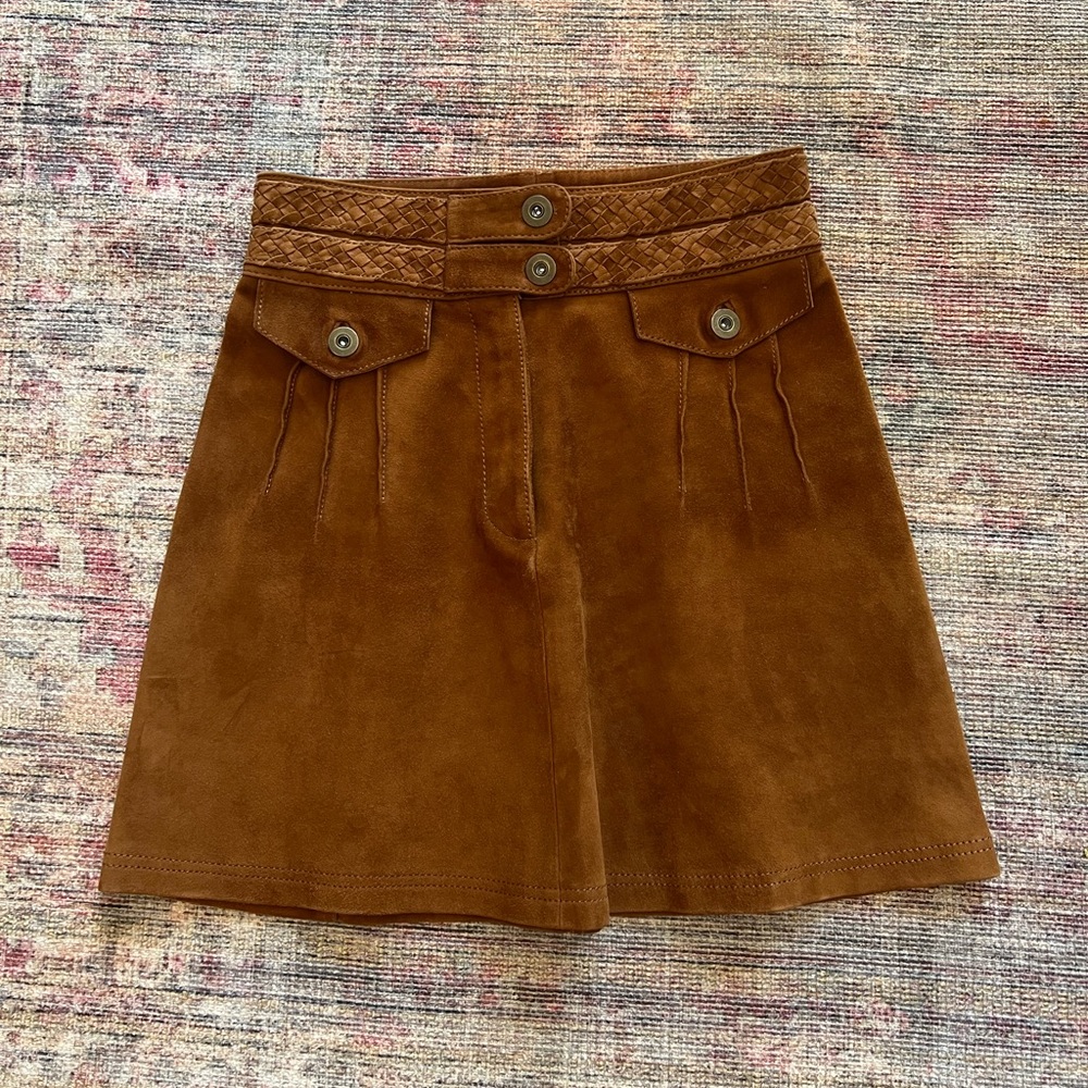 Free People Suede Western Skirt
